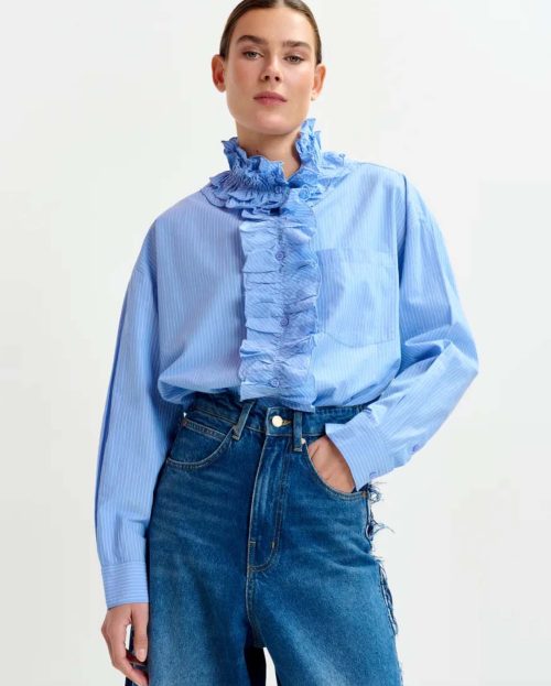 Blouse Ipojuca Stripe Essentiel Antwerp blauw