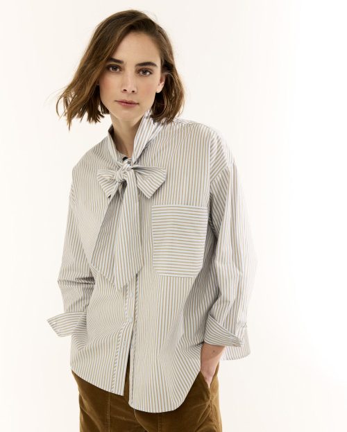 Blouse jody stripe bruin blauw JCSophie
