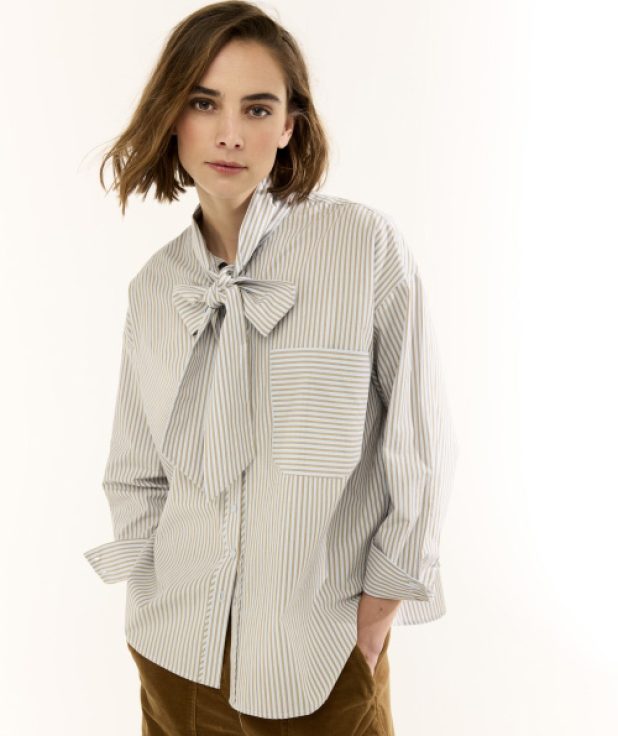 Blouse jody stripe bruin blauw JCSophie