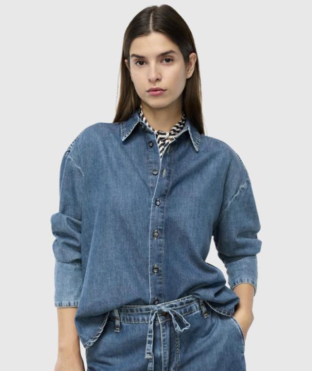 Blouse Denim Mac Jeans blue