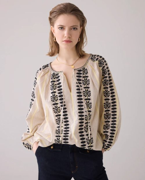 Blouse Momosa Stripe Summum ecru beige