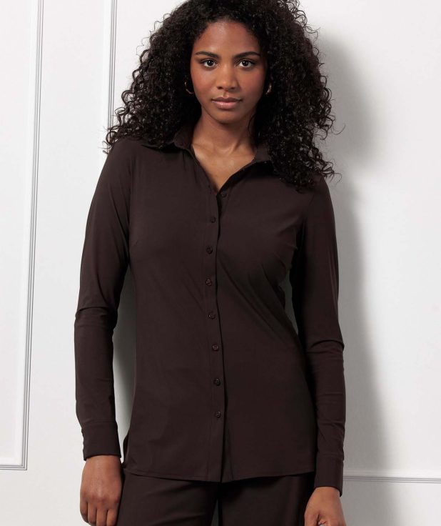 Blouse Poppy Espresso Studio Anneloes bruin