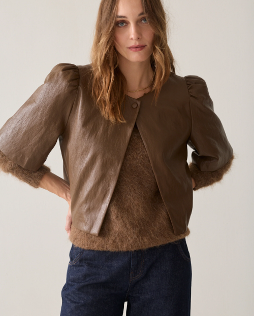 Blousejasje faux leather - summum