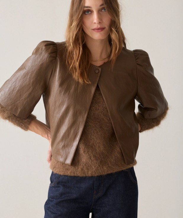 Blousejasje faux leather - summum