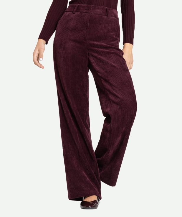 Broek Amelie rib Burgundy Cambio rood