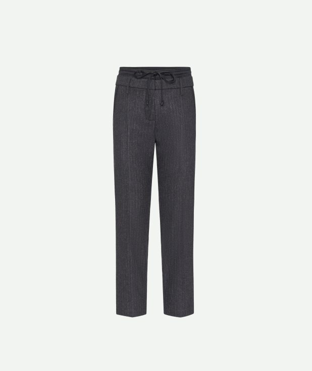 Broek Karen Grey Cambio fuzzy pinstripe
