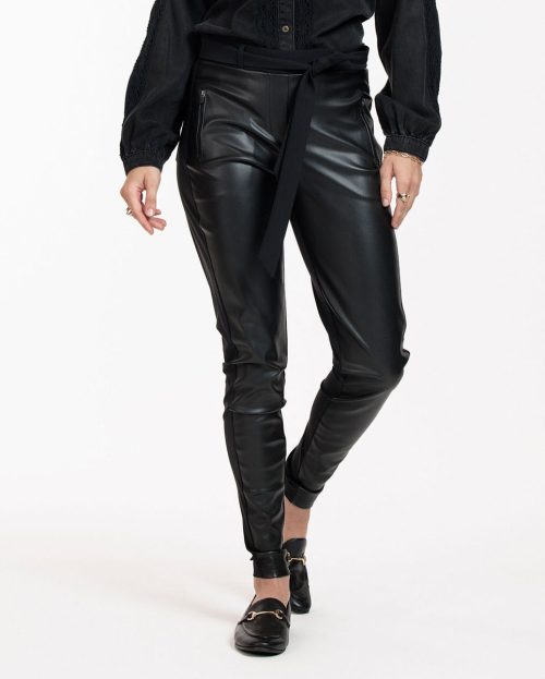 Broek Margot Leather Black Studio Anneloes Cuypers Mode