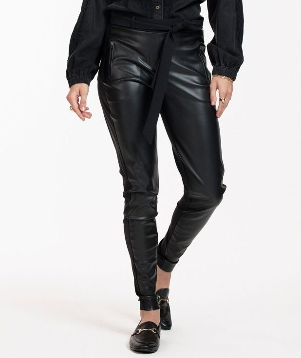 Broek Margot Leather Black Studio Anneloes zwart