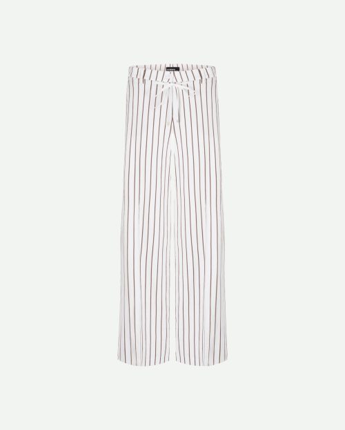 Pantalon Adrienne Stripe Cambio off white linnen