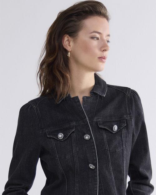 Denim jacket black stretch denim summum 5