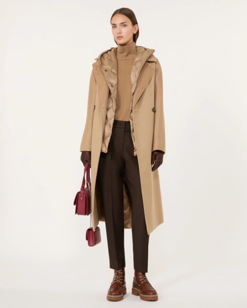 Double-breasted wool coat - Camel