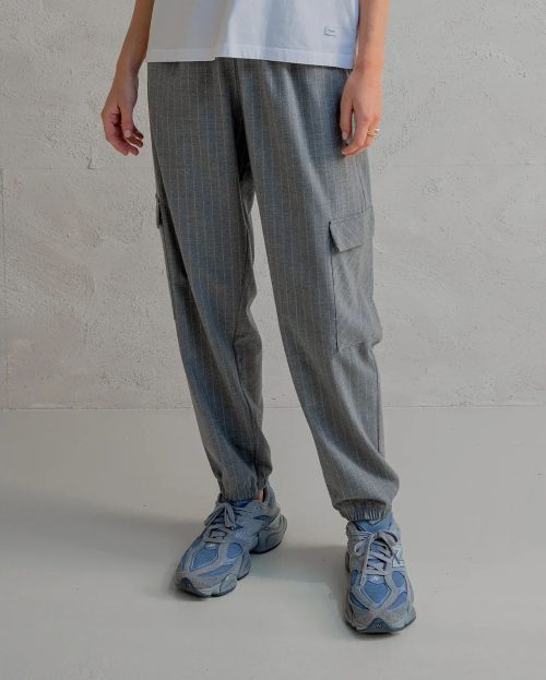 Pants Pinstripe Grey Melange Penn&amp;Ink gray