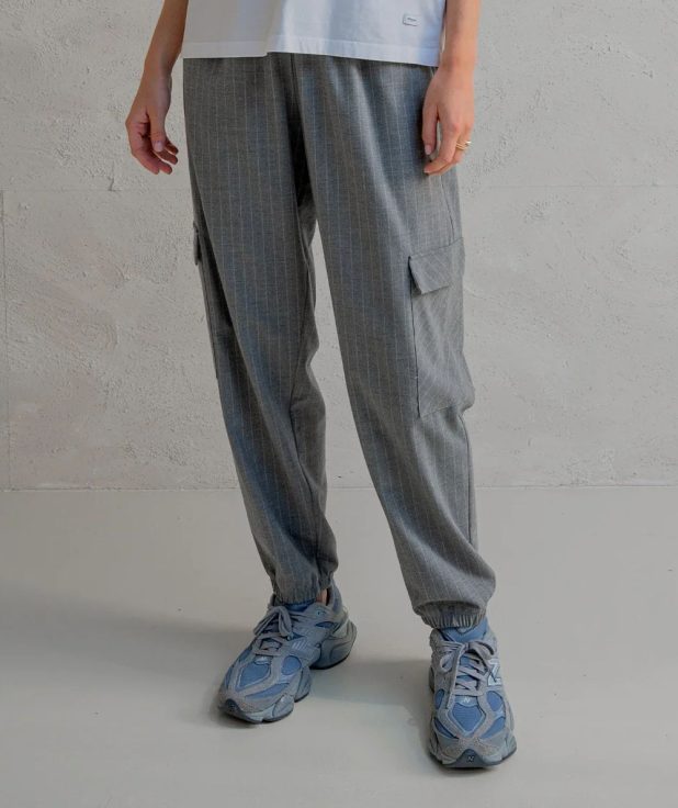 Broek Pinstripe Grey Melange Penn&Ink grijs