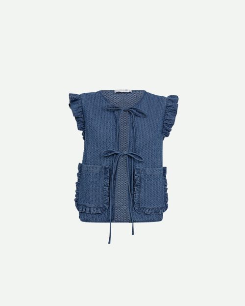 Gilet Check Denim Co'Couture blauw