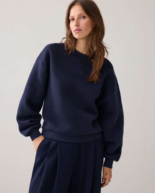 Sweater Soft Strass Blauw Summum donkerblauw