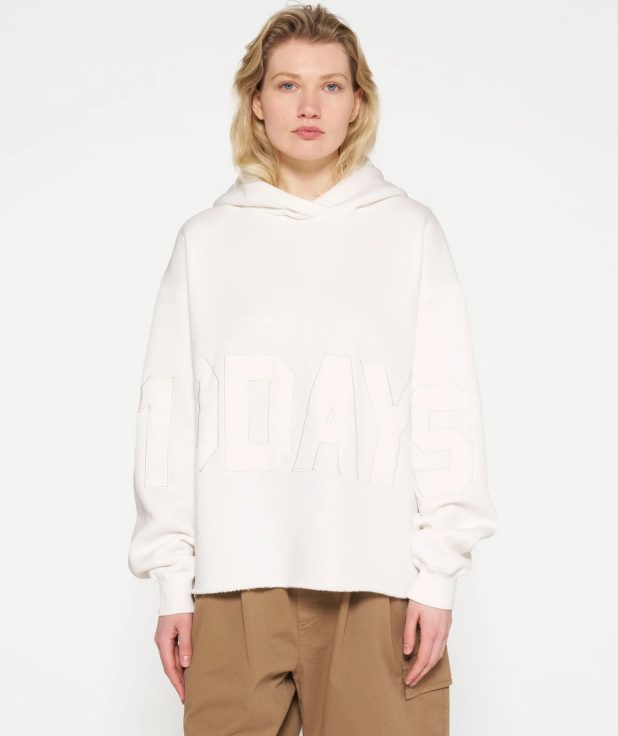 Hoodie Statement Logo Ecru 10Days