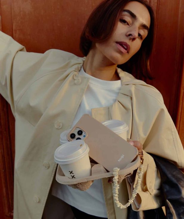 Phone cord short ivory Atelje