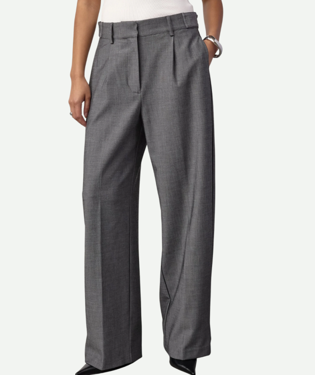 JackyCC Pleat Pant - Mid Grey