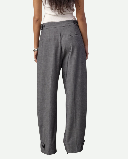 JackyCC Pleat Pant - Mid Grey