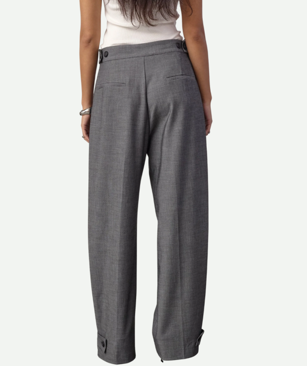 JackyCC Pleat Pant - Mid Grey