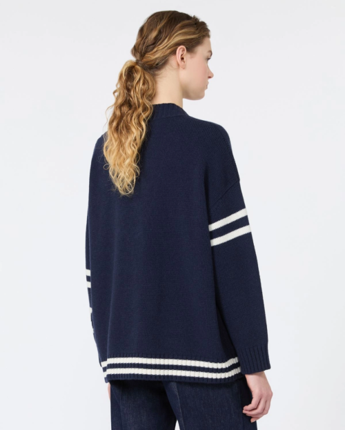Jacquard wool cardigan - Ultramarine