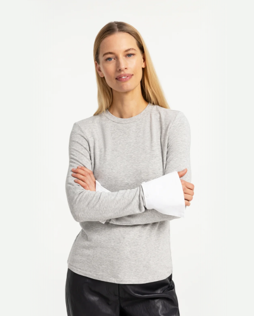 Jersey top met afneembare manchetten
