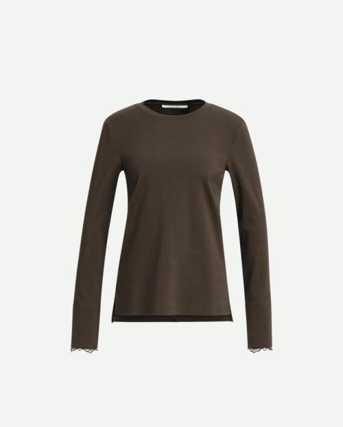 Jersey top met kanten manchetten yaya delicioso