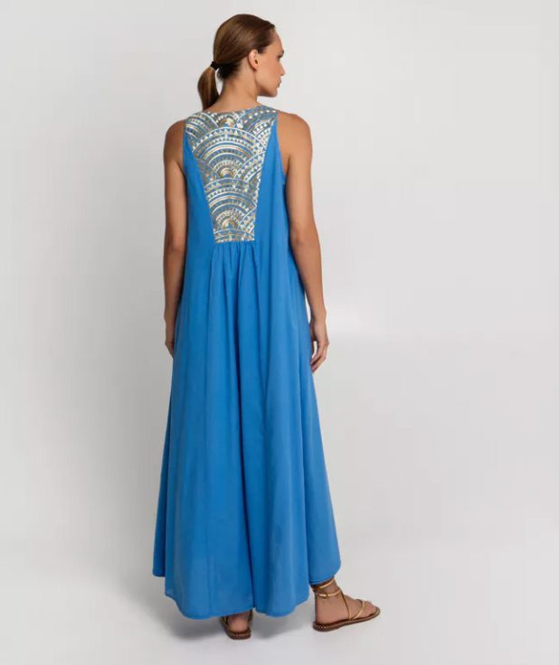 Jurk Maxi Blue Greek Archaic Kori