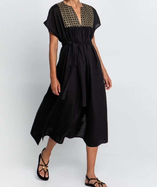 Jurk Midi Black Greek Archaic Kori zwart goud