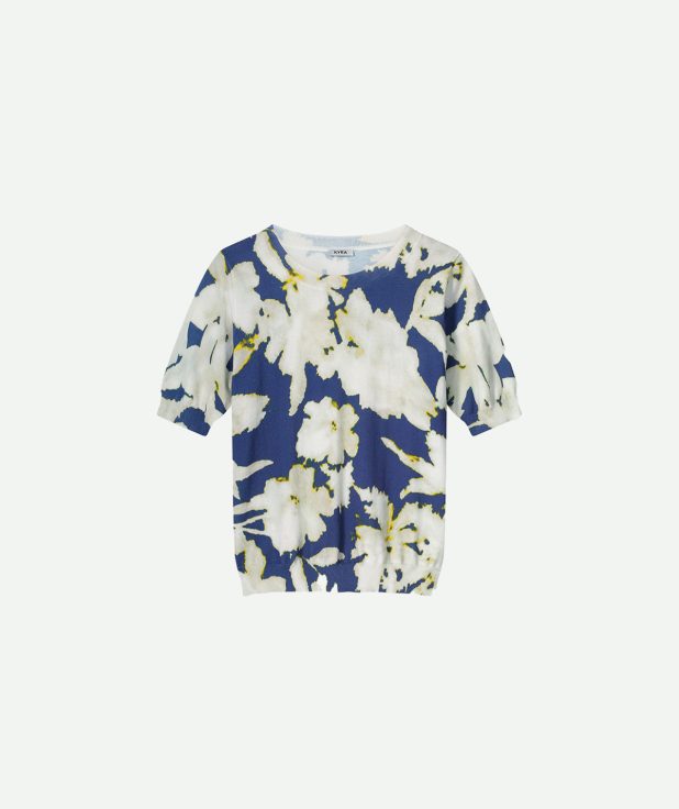 T-shirt Flower Gwen Kyra blauw ecru