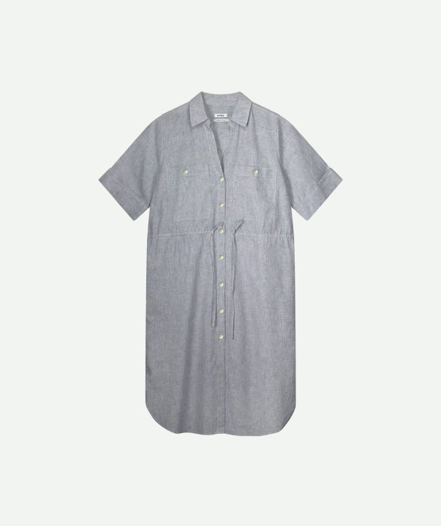 Jurk Isolde Stripe Blue Kyra indigo blauw