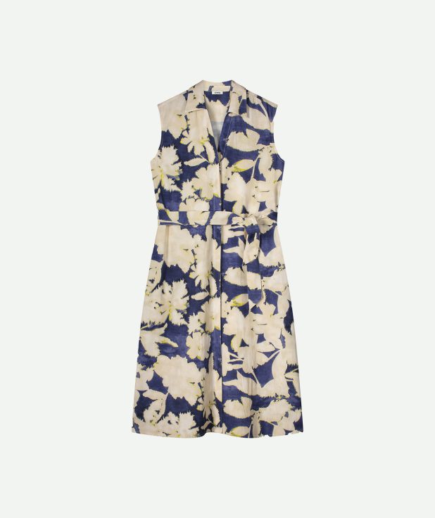 Jurk Kaira flower print kyra indigo blauw