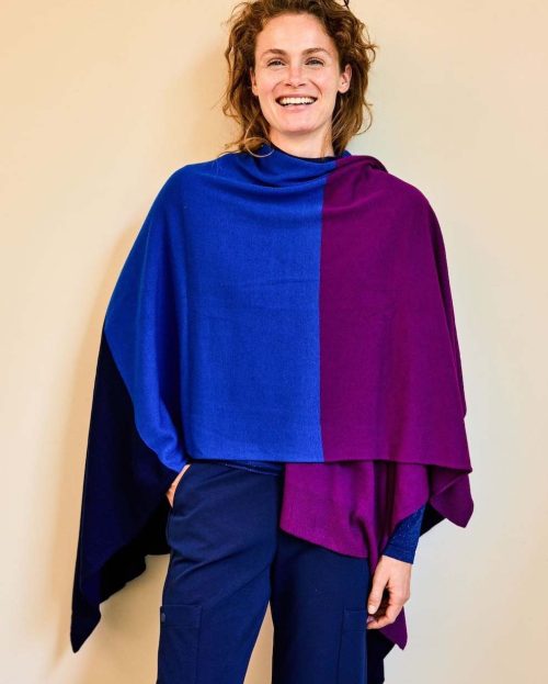 Poncho Colorblock Orchid Kyra paars