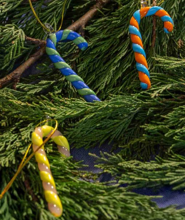 Kerst ornamenten candy cane &klevering