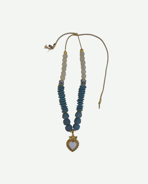 Ketting Bedel Heart Jazu Jewellery blauw