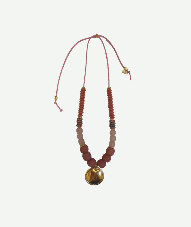 Ketting Bedel Munt Jazu Jewellery roze