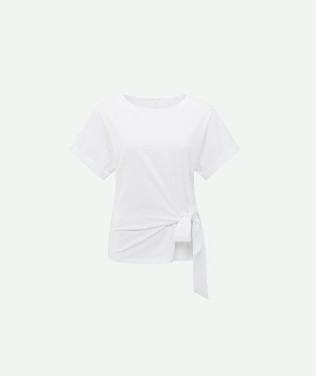 T-shirt Knot Detail Wit Yaya pure white