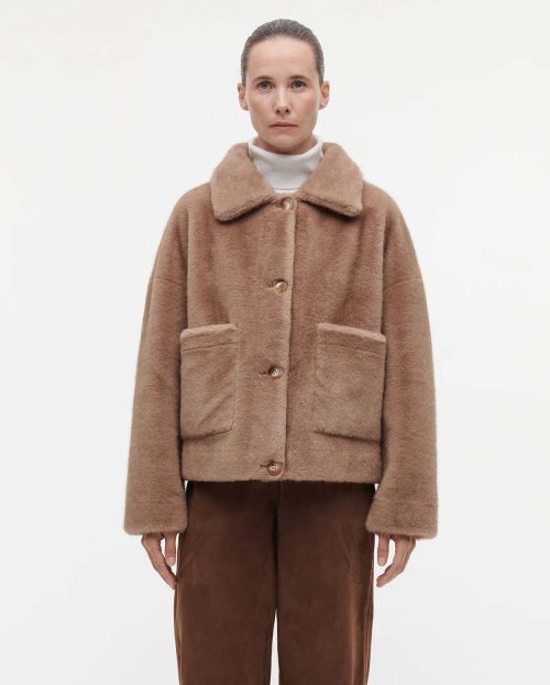 Jas Faje Faux Fur Camel Studio AR bruin