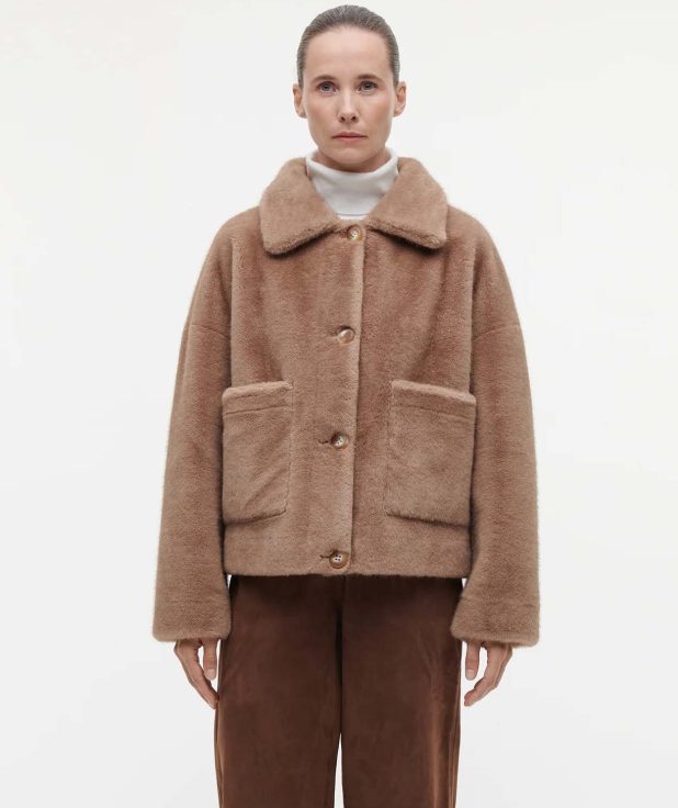 Jacket Faje Faux Fur Camel Studio AR brown