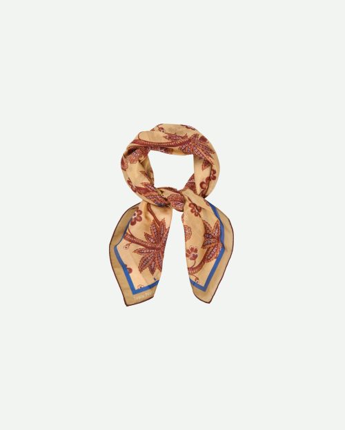 Scarf Light Brown Flower Tapis Noir