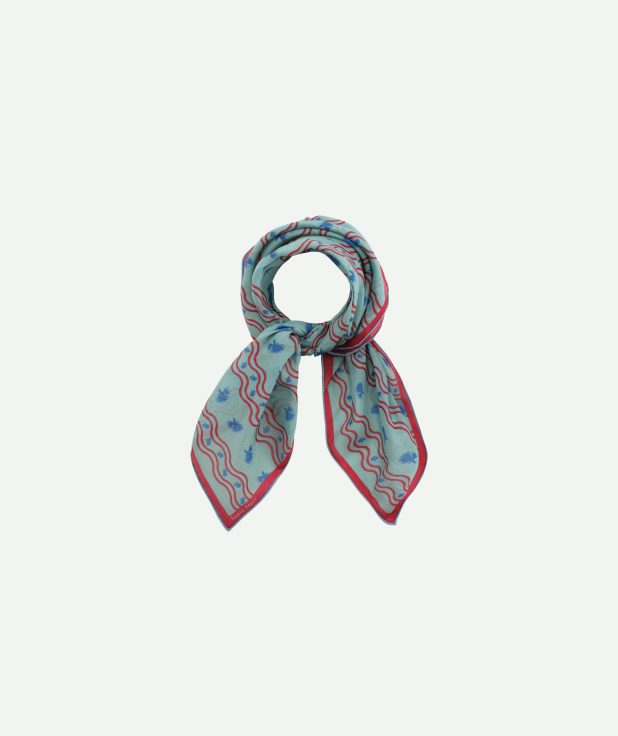 Scarf Light Pistachio Stripe Tapis Noir blue green