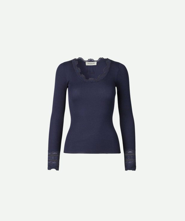 Longsleeve Benita Navy Rosemunde donkerblauw