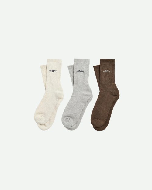 Sokken 3-Pack Mercer multicolor ecru grijs bruin