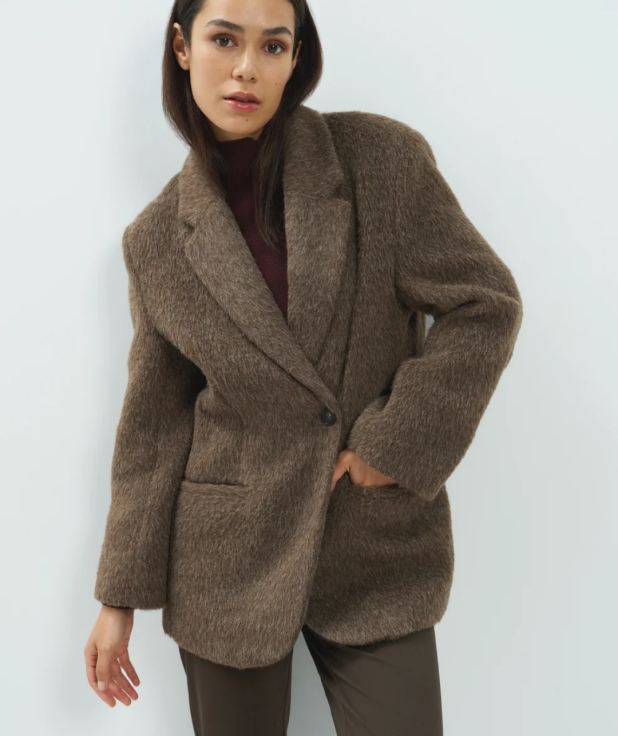 Oversized blazerjas van wolmix yaya cocoa