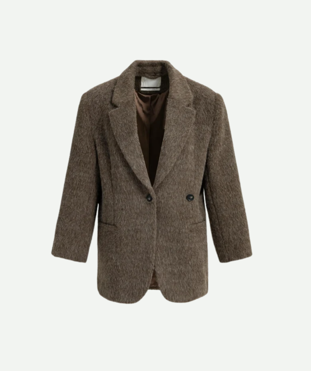 Oversized blazerjas van wolmix yaya cocoa