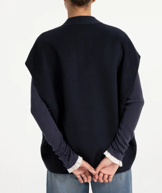 Oversized bodywarmer van wolmix