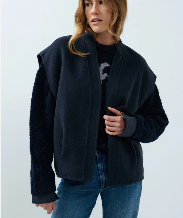 Oversized bodywarmer van wolmix