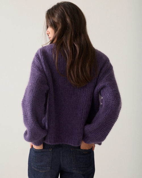 Oversized open vest summum paars