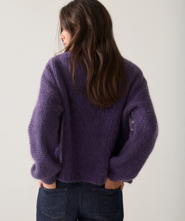 Oversized open vest summum paars