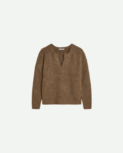 Oversized sweater brushed alpaca bruin summum